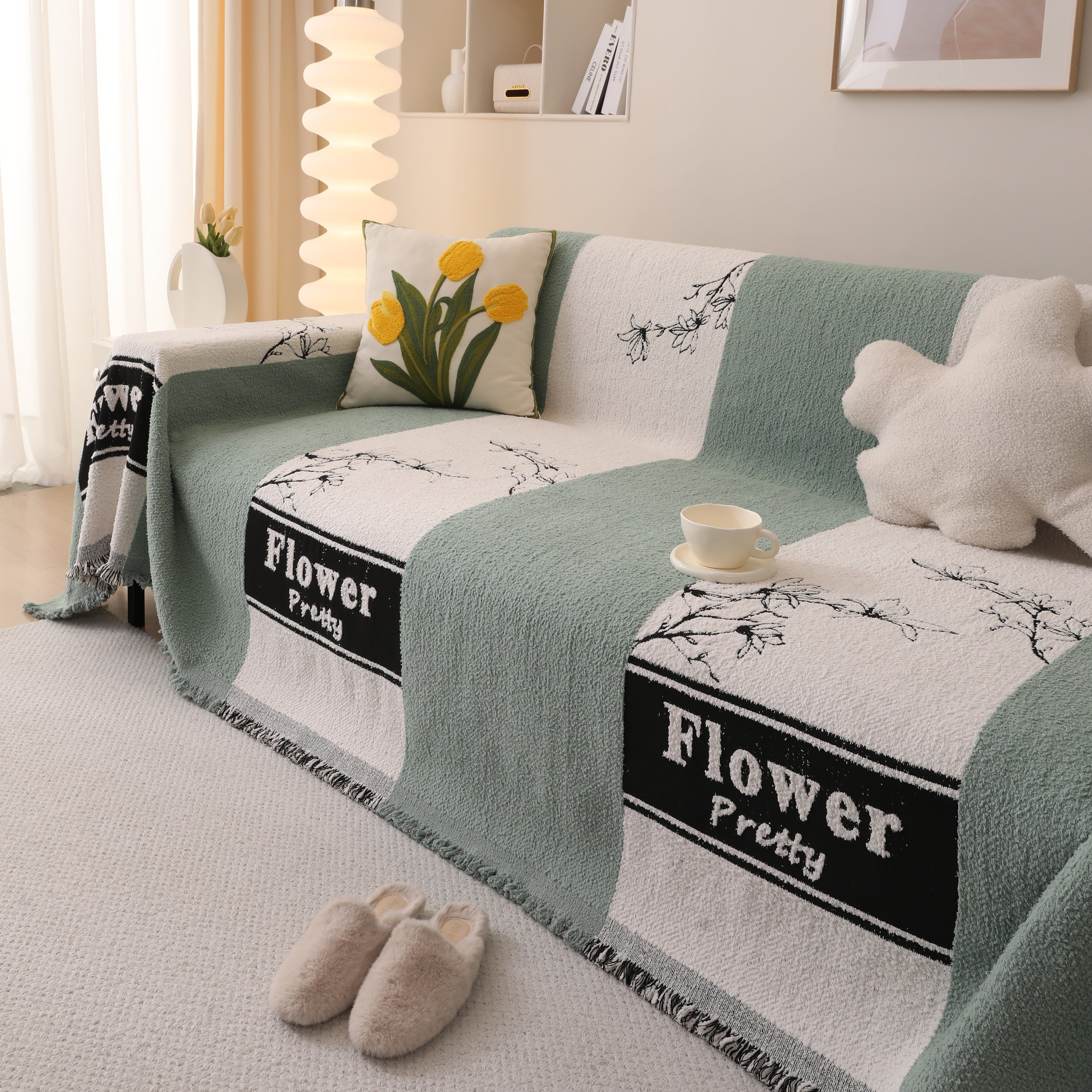 Luxury Cozy Cotton Sofa Blanket Cover Furniture Slipcovers For Most Shape Sofas