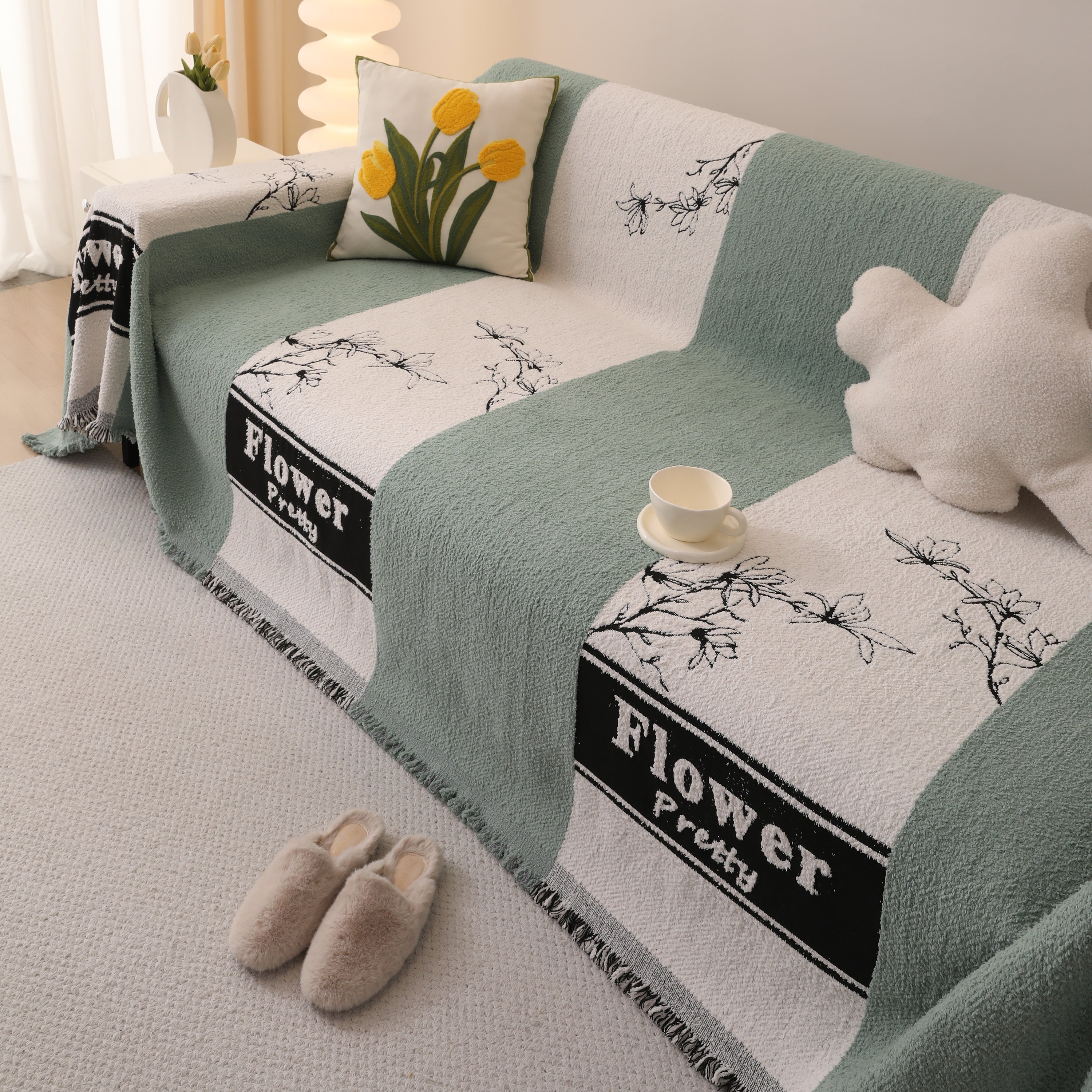 Luxury Cozy Cotton Sofa Blanket Cover Furniture Slipcovers For Most Shape Sofas