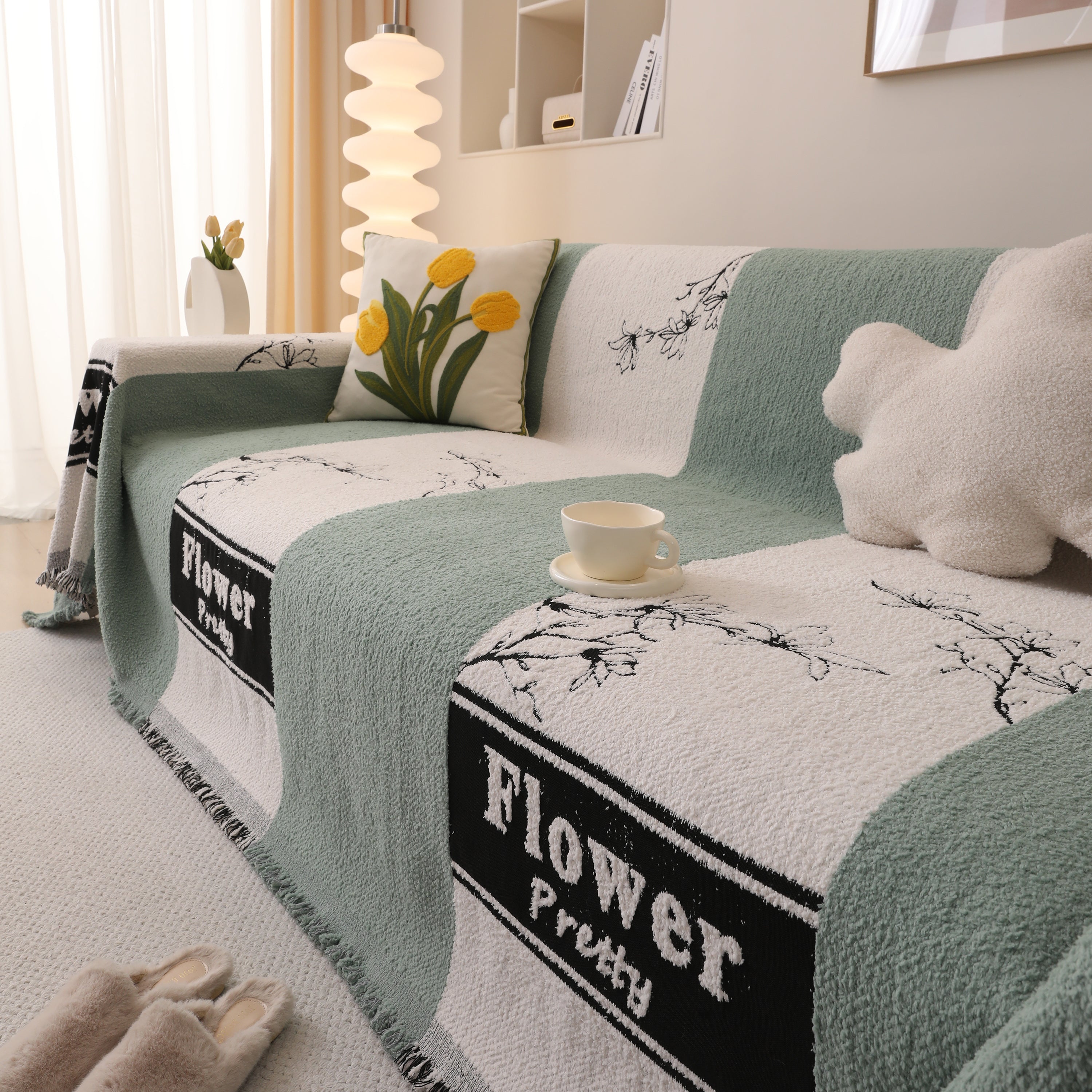 Luxury Cozy Cotton Sofa Blanket Cover Furniture Slipcovers For Most Shape Sofas
