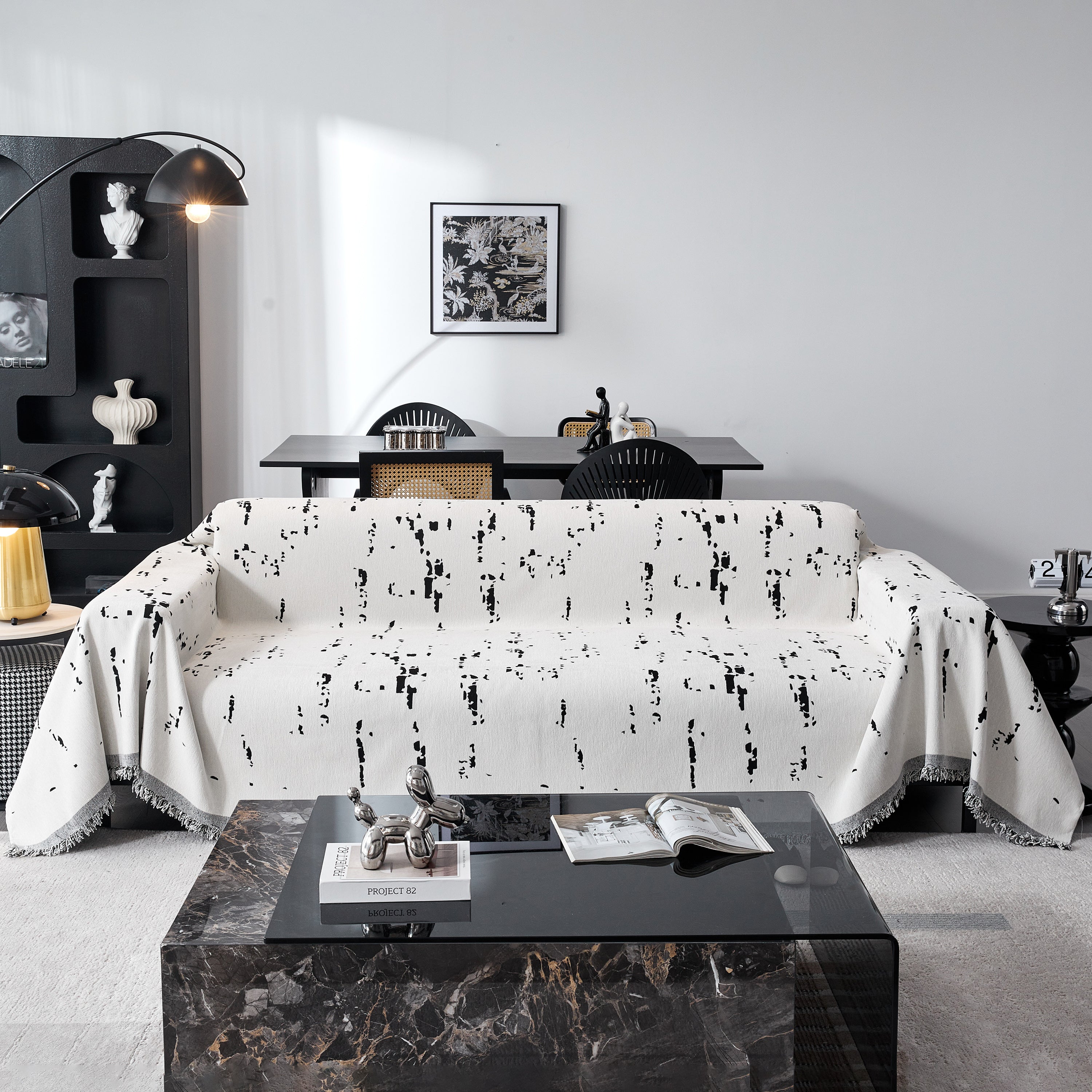Couch Cover Reversible Chenille Sofa Slipcover For Sectional Multi-use Decorative Couch Protector