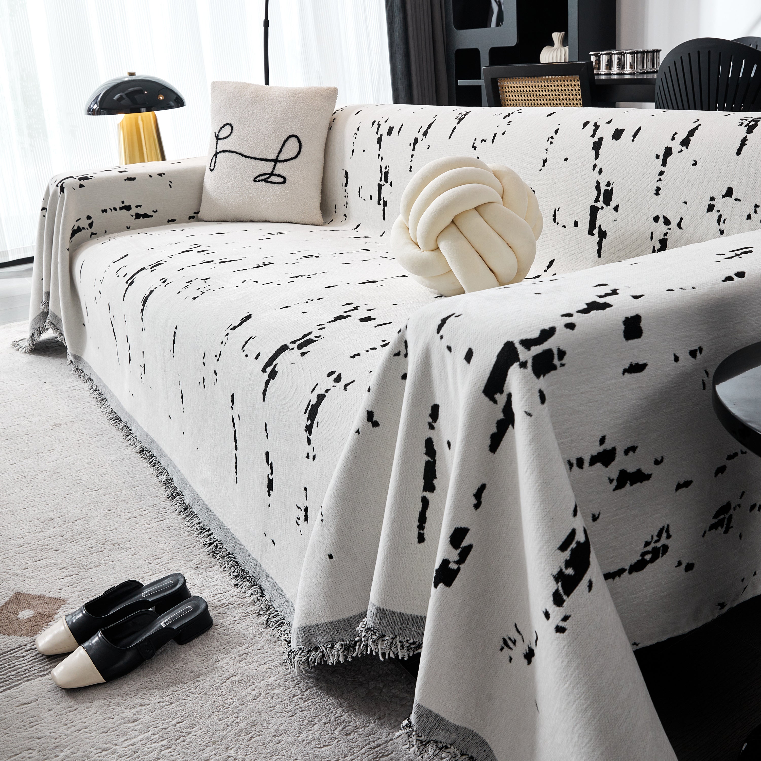 Couch Cover Reversible Chenille Sofa Slipcover For Sectional Multi-use Decorative Couch Protector