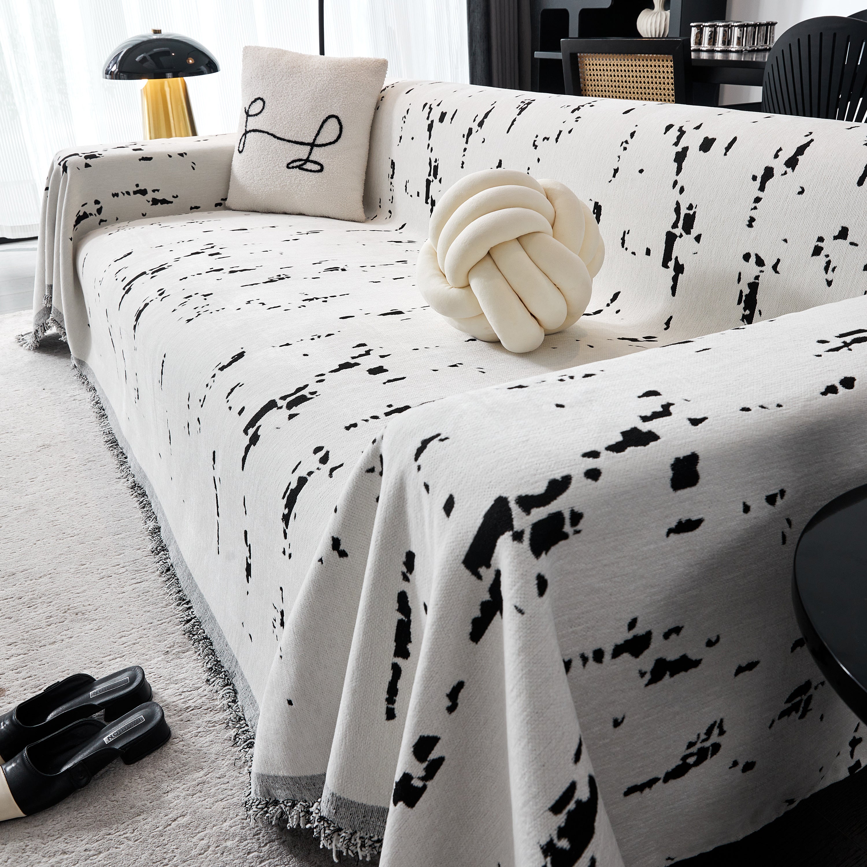 Couch Cover Reversible Chenille Sofa Slipcover For Sectional Multi-use Decorative Couch Protector