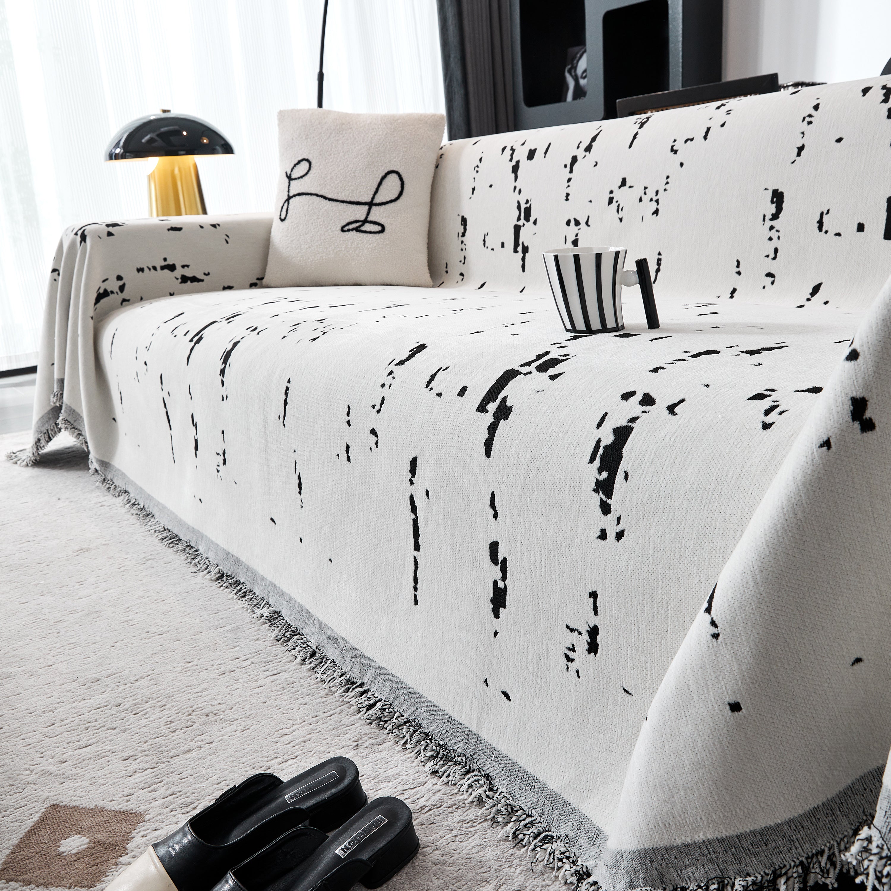 Couch Cover Reversible Chenille Sofa Slipcover For Sectional Multi-use Decorative Couch Protector