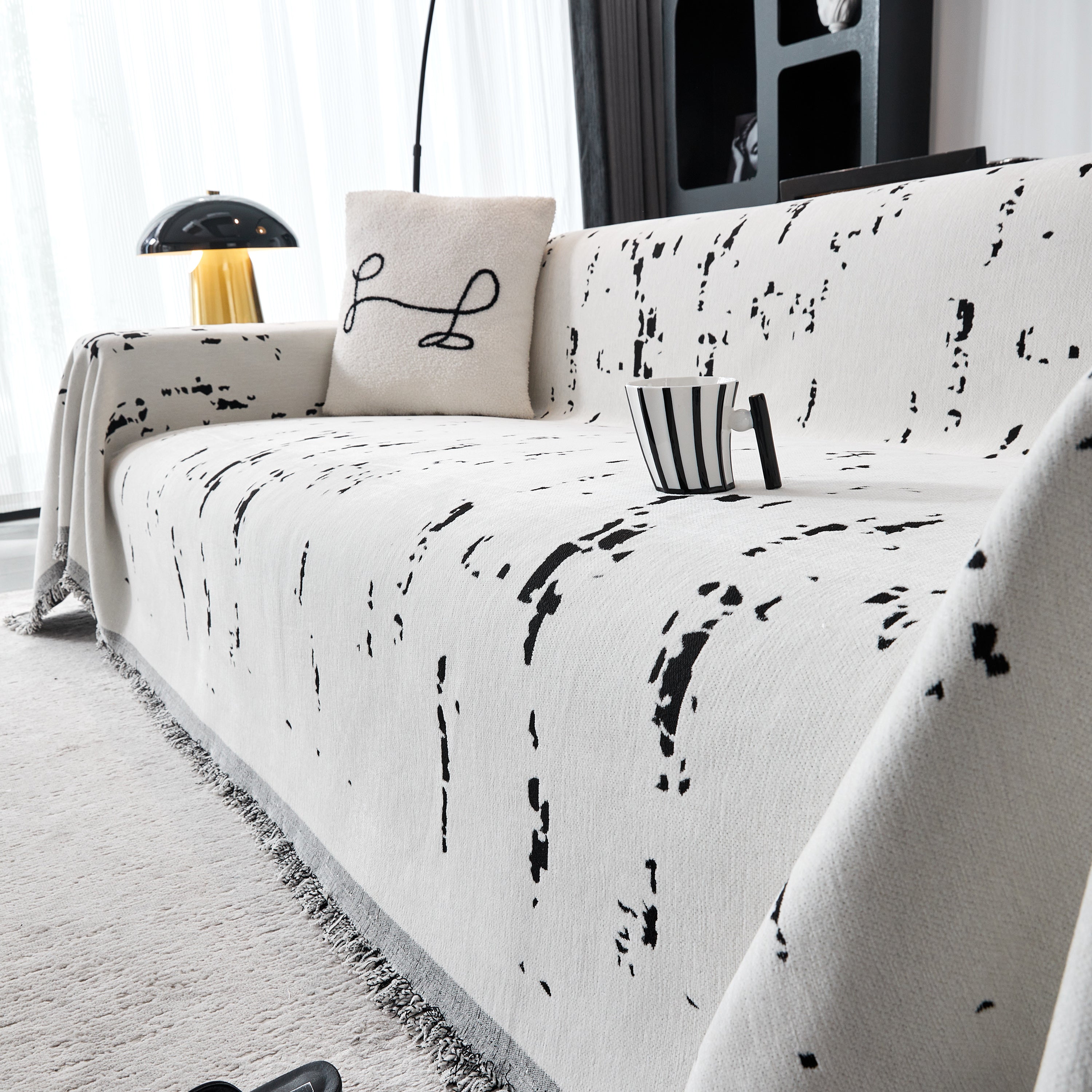 Couch Cover Reversible Chenille Sofa Slipcover For Sectional Multi-use Decorative Couch Protector