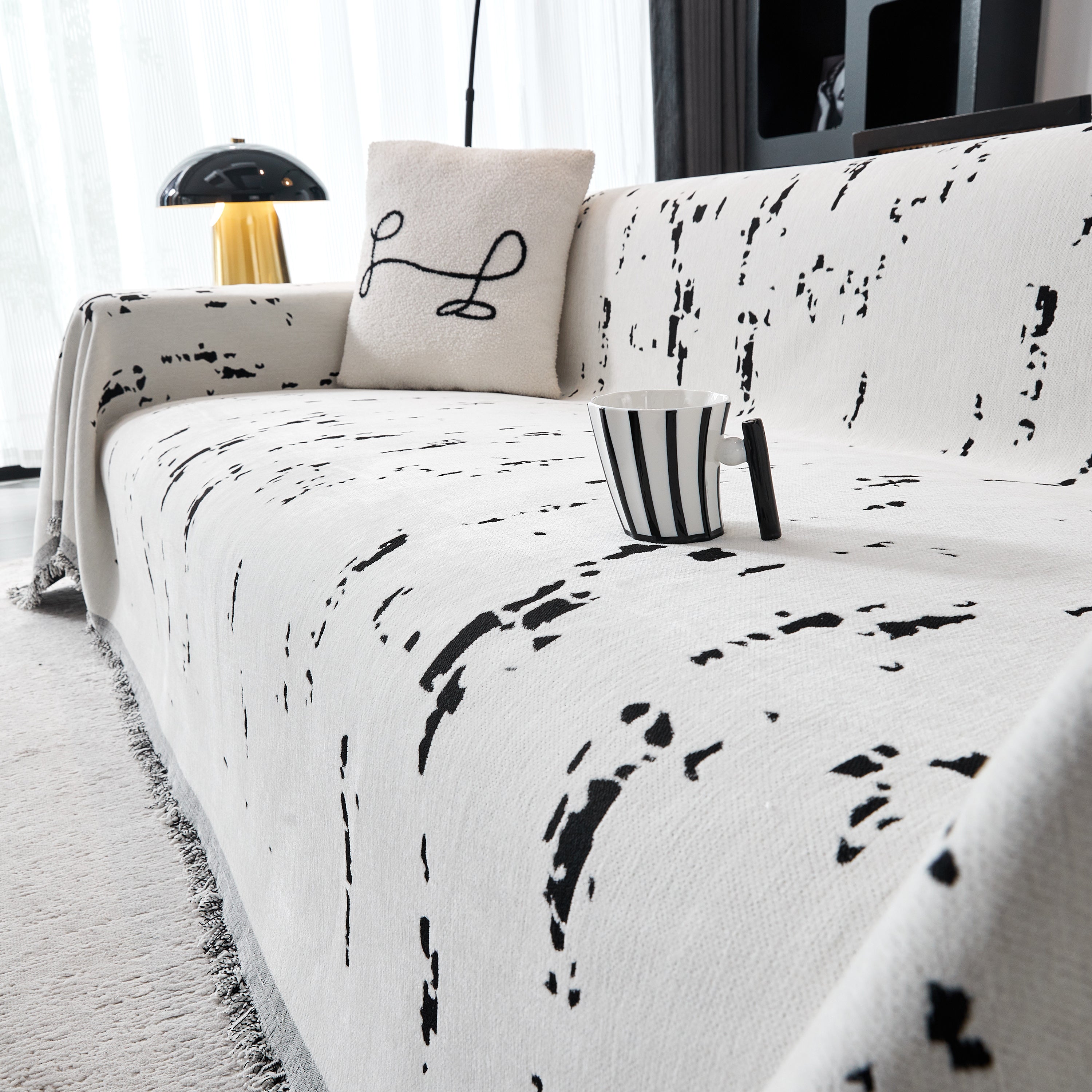 Couch Cover Reversible Chenille Sofa Slipcover For Sectional Multi-use Decorative Couch Protector