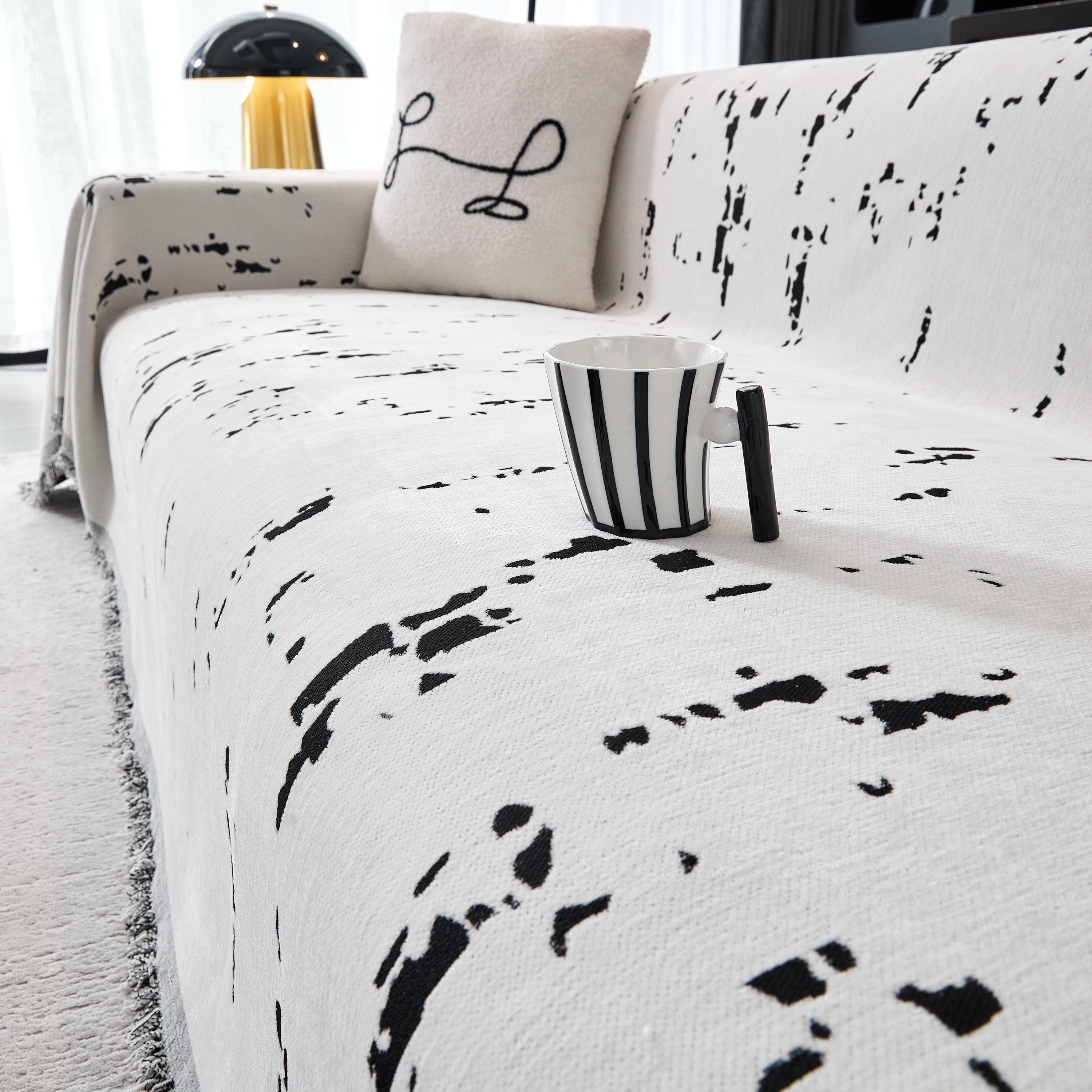 Couch Cover Reversible Chenille Sofa Slipcover For Sectional Multi-use Decorative Couch Protector