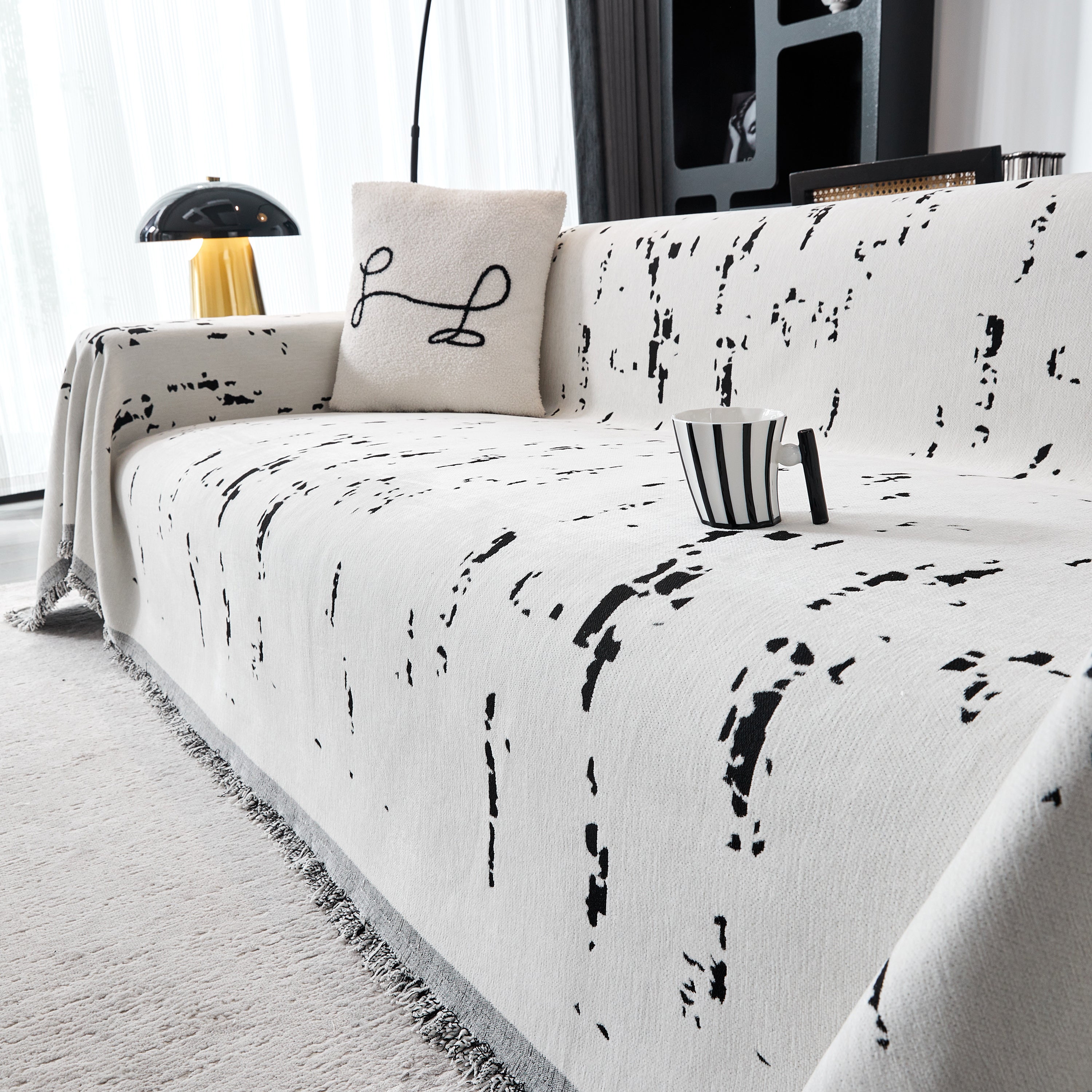 Couch Cover Reversible Chenille Sofa Slipcover For Sectional Multi-use Decorative Couch Protector
