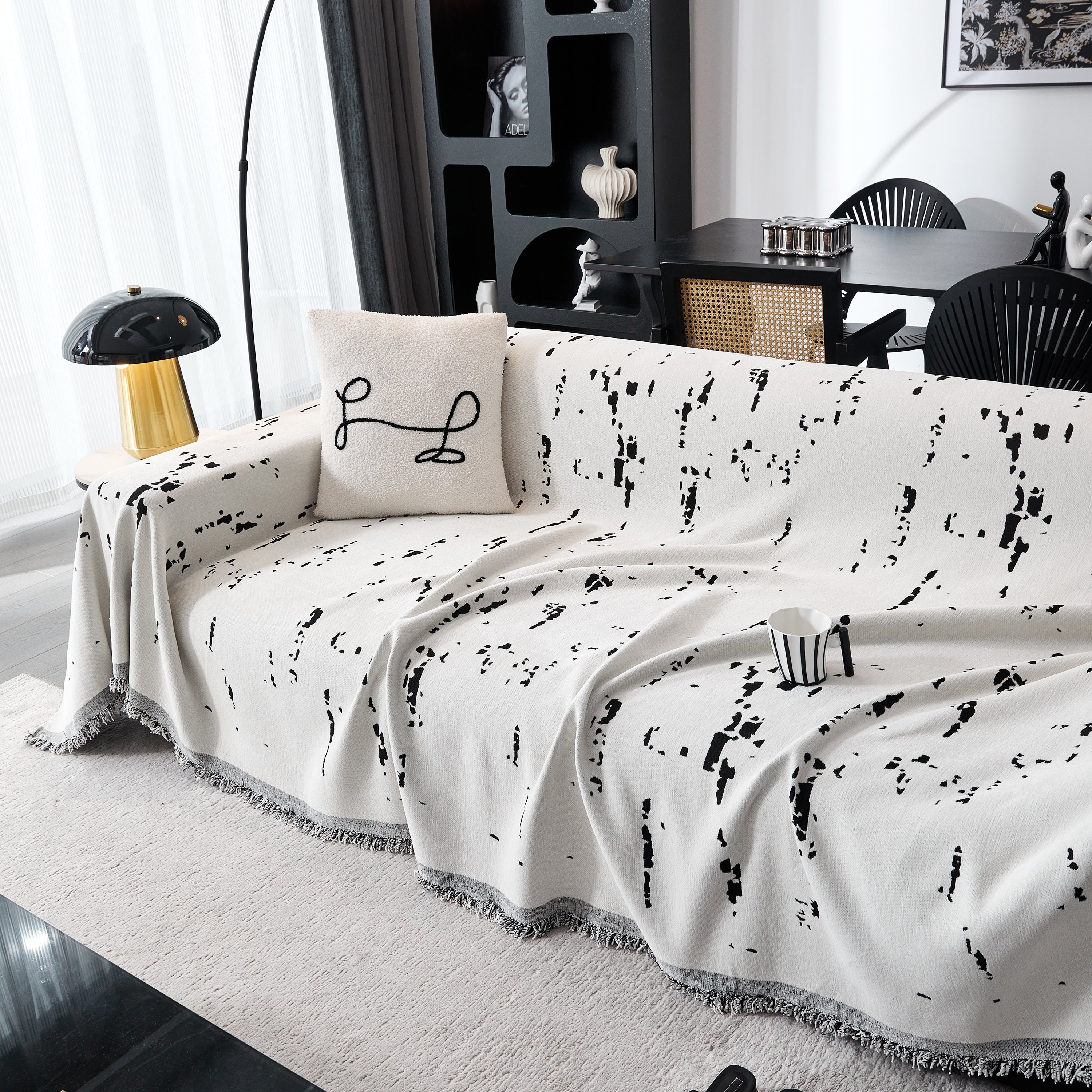 Couch Cover Reversible Chenille Sofa Slipcover For Sectional Multi-use Decorative Couch Protector