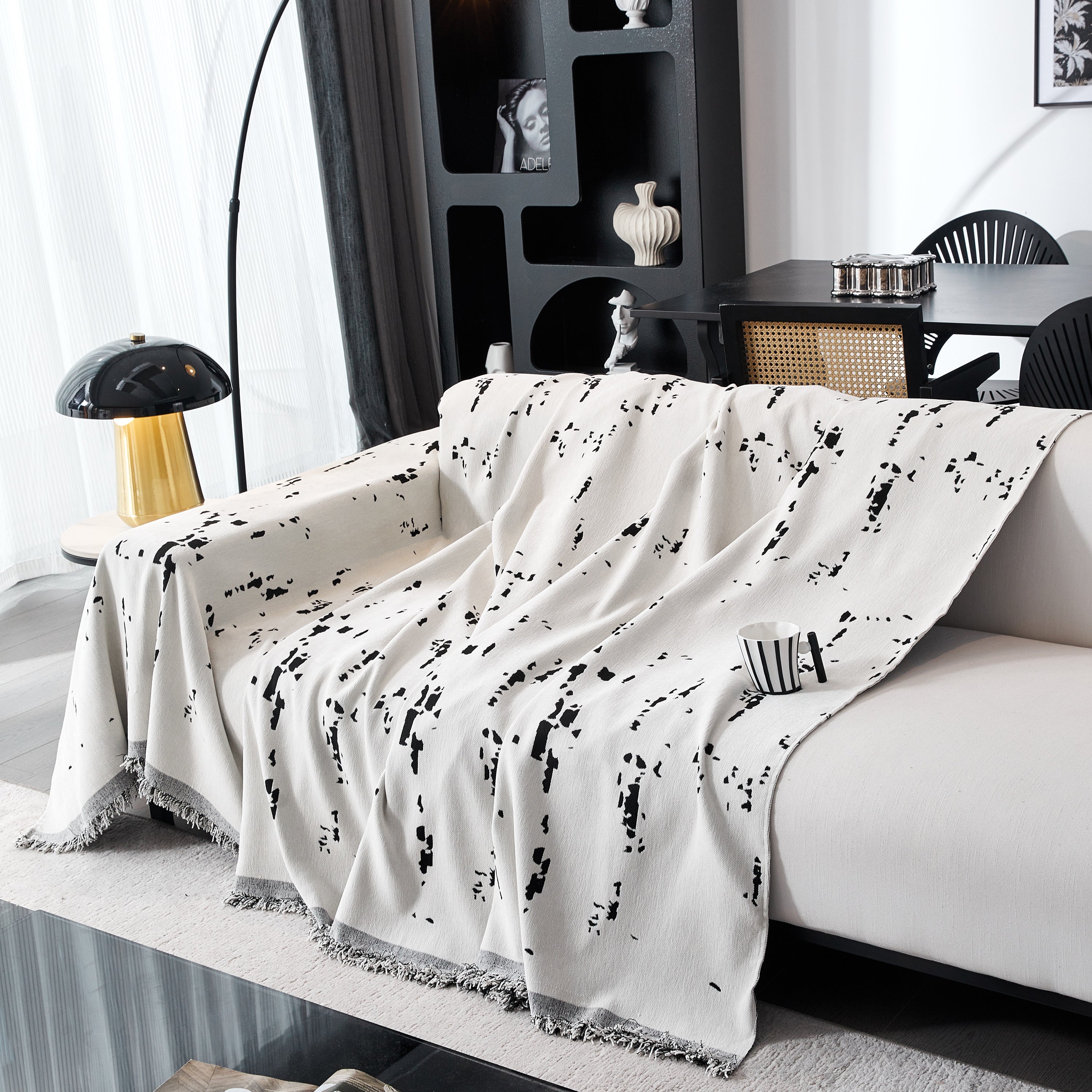 Couch Cover Reversible Chenille Sofa Slipcover For Sectional Multi-use Decorative Couch Protector
