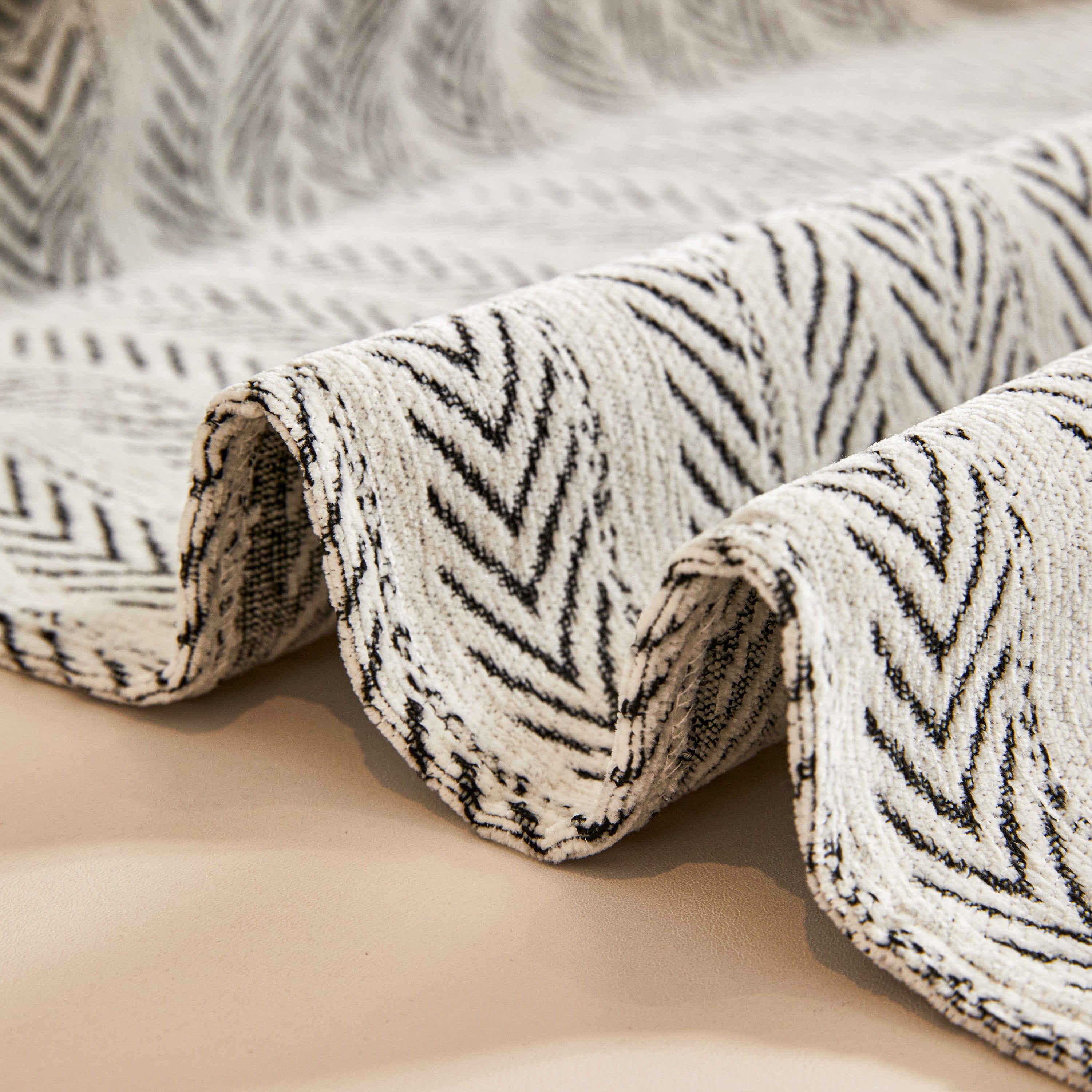 Herringbone Chenille Couch Cover Blanket Soft Durable Throw Sofa Protector With Tassel
