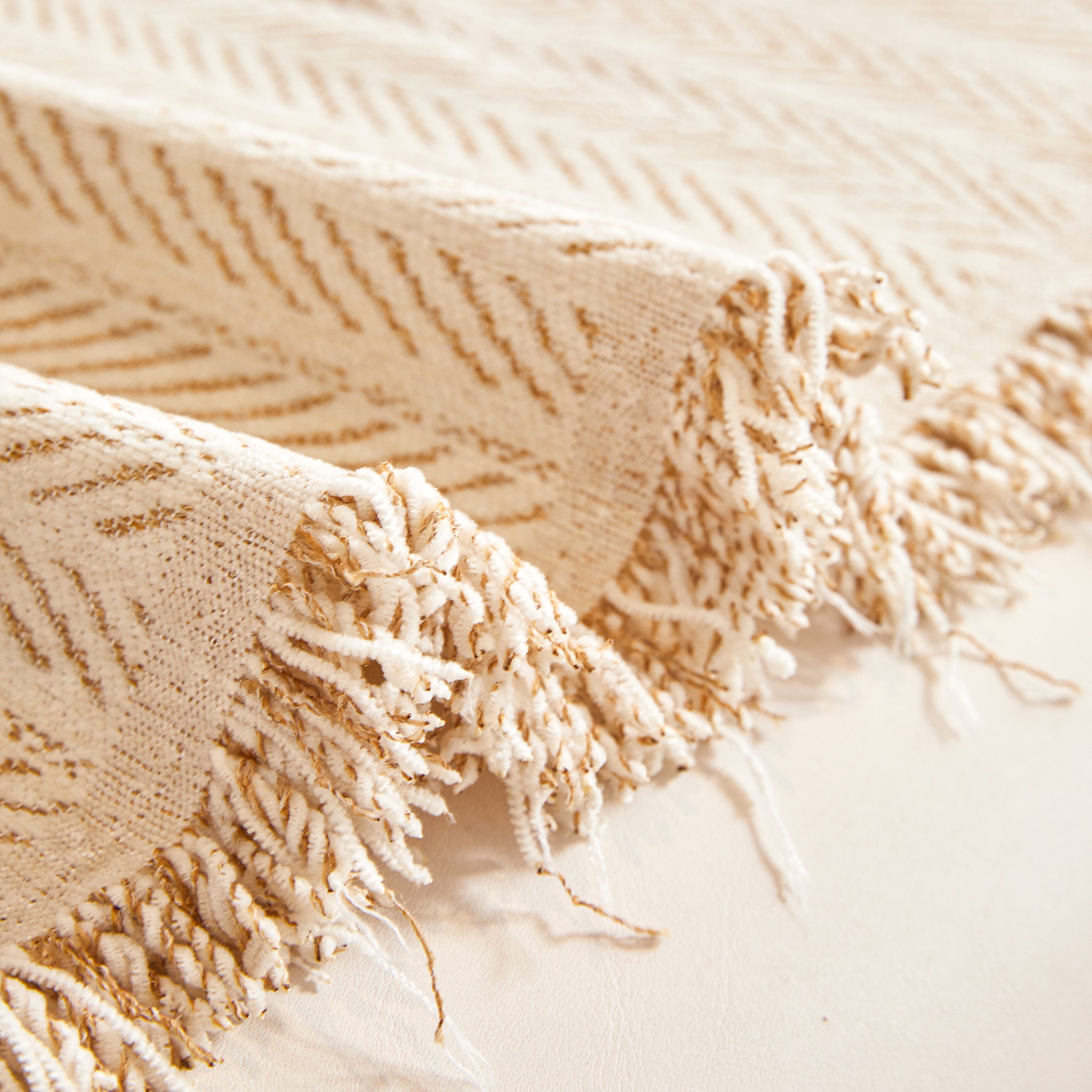 Herringbone Chenille Couch Cover Blanket Soft Durable Throw Sofa Protector With Tassel