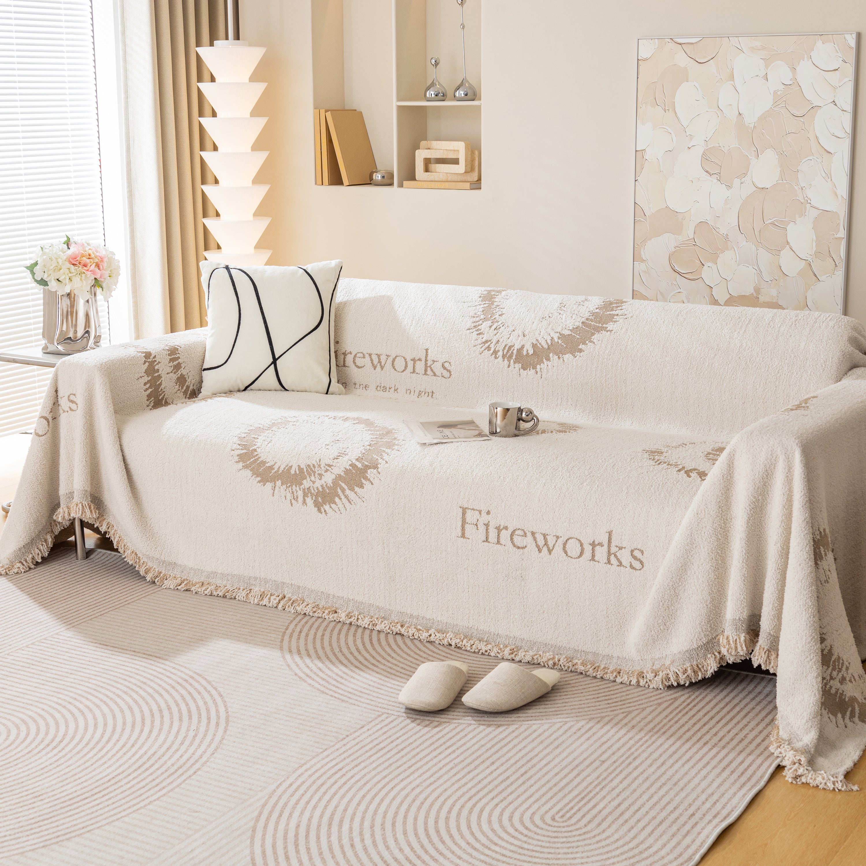 Fireworks Reversible Couch Cover Blankets Furniture Covers Washable Sectional Couch Covers