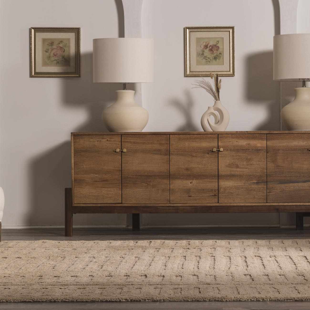 Washable Handmade Wool Rug - Brown - Clearance