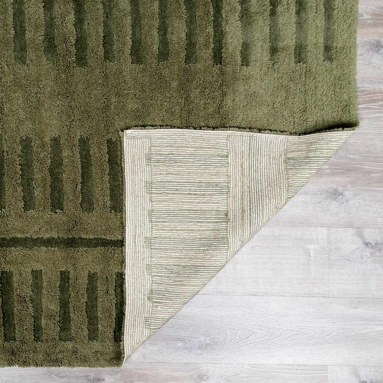 Washable Green Wool Rug