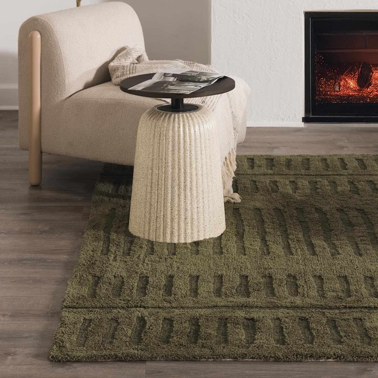 Washable Green Wool Rug