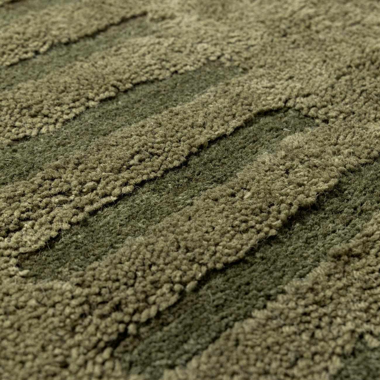 Washable Green Wool Rug