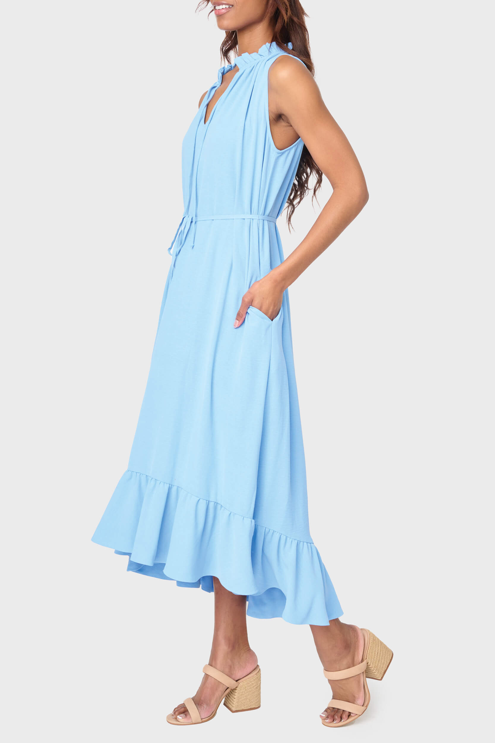 Sienna Sleeveless Tie Neck Midi Dress