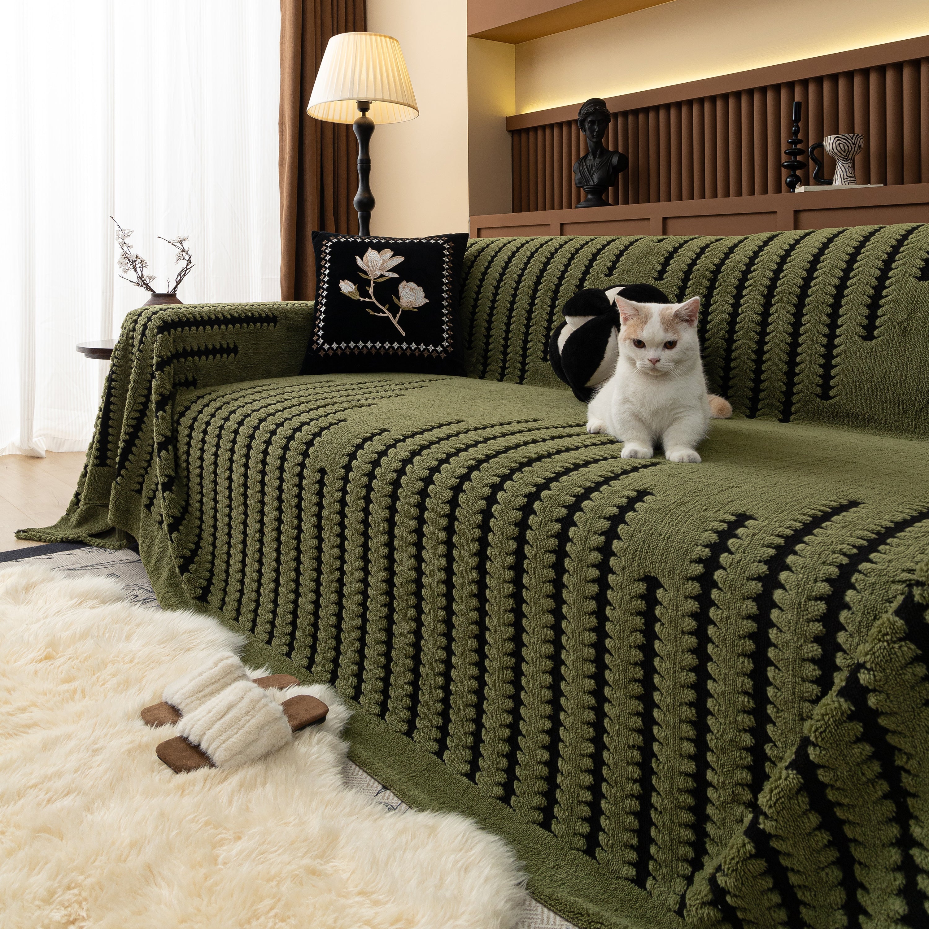 Jacquard Fleece Throw Blanket For Couch Plush Fuzzy Cozy Soft Blankets And Throws For Sofa