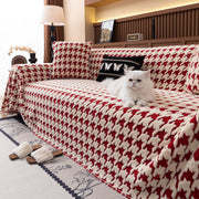 Jacquard Fleece Houndstooth Warm Cozy Couch Cover Blanket Decorative Throws For Sofas