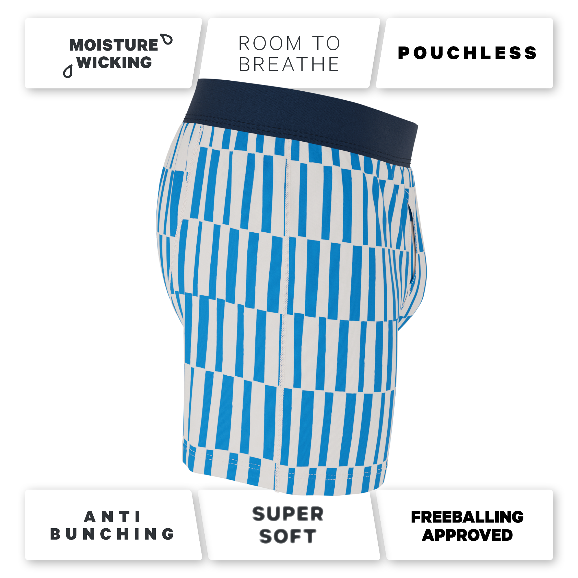 The Hamptons | Blue Mosaic Stripe Boxers