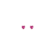 Lab Grown Pink Sapphire Heart Stud Earrings