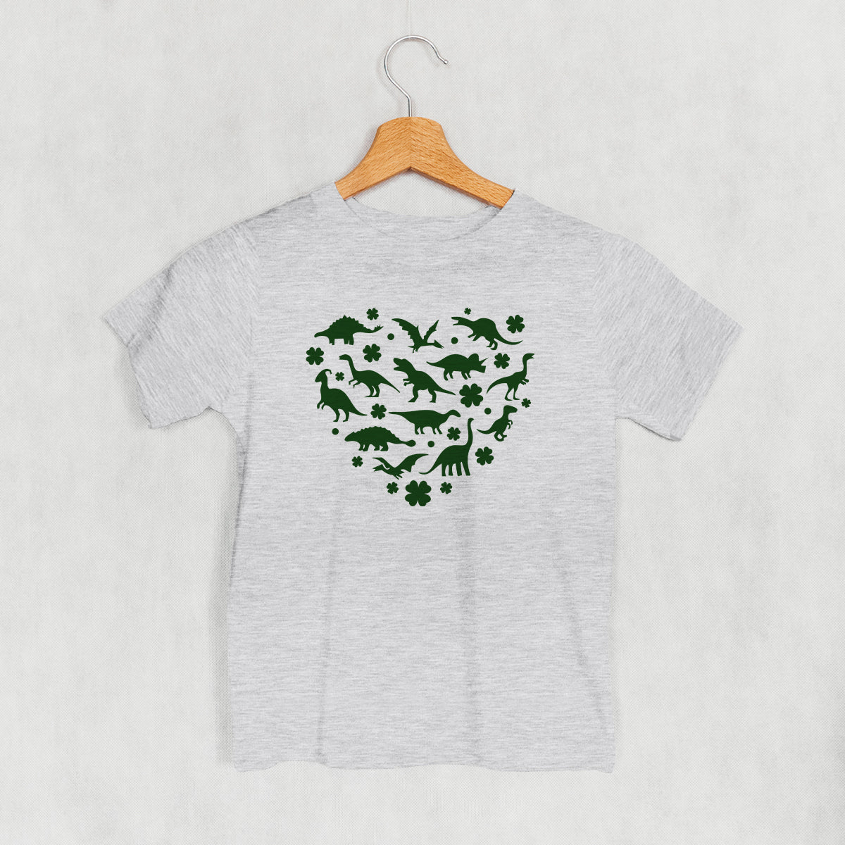 Kids Clovers + Dinosaurs Heart T-Shirt or Sweatshirt