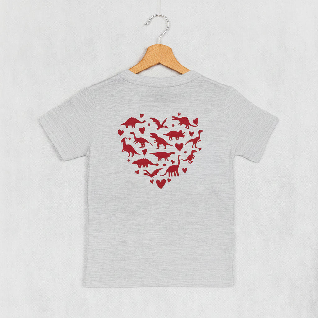 Kids Dinosaur Red Heart T-Shirt or Sweatshirt