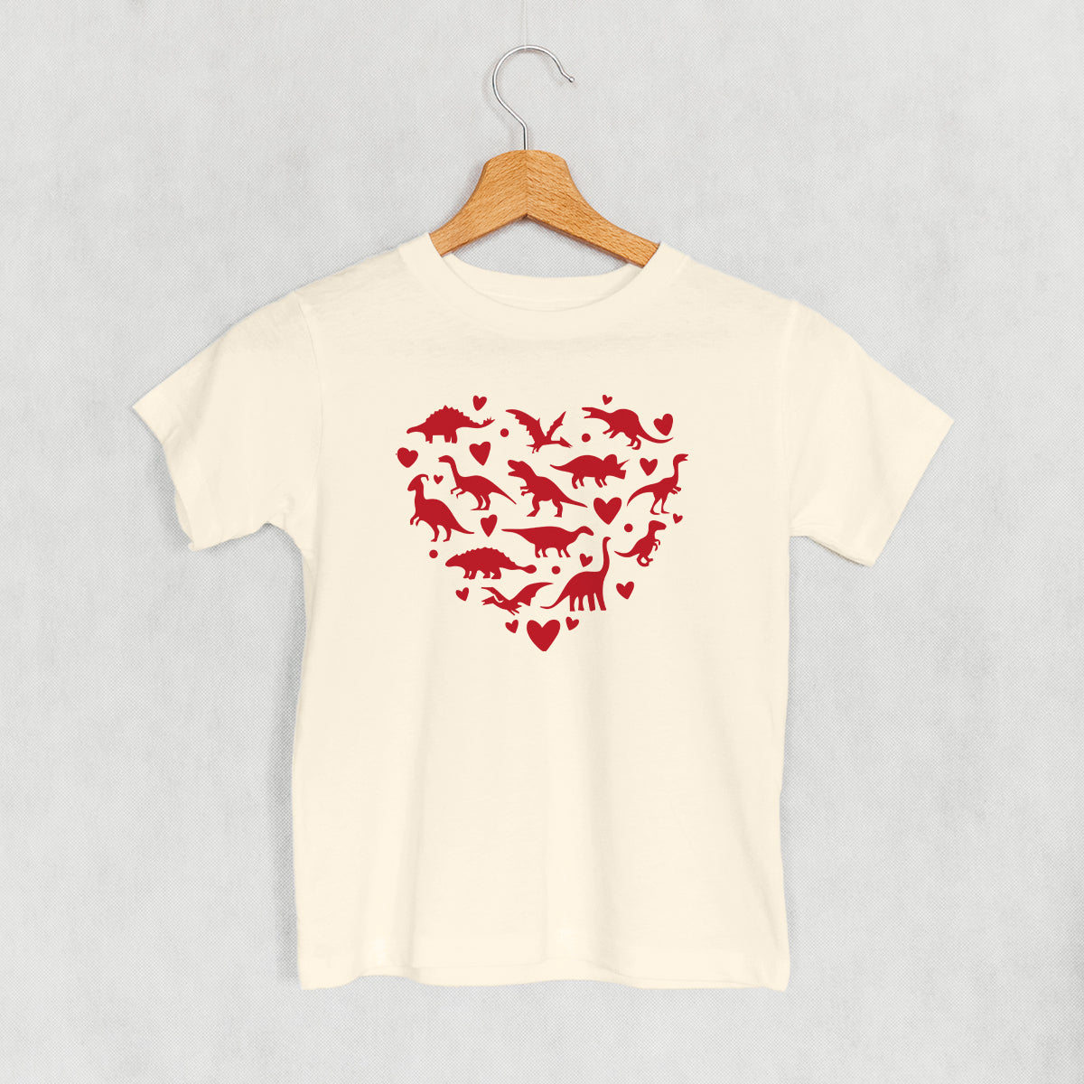 Kids Dinosaur Red Heart T-Shirt or Sweatshirt