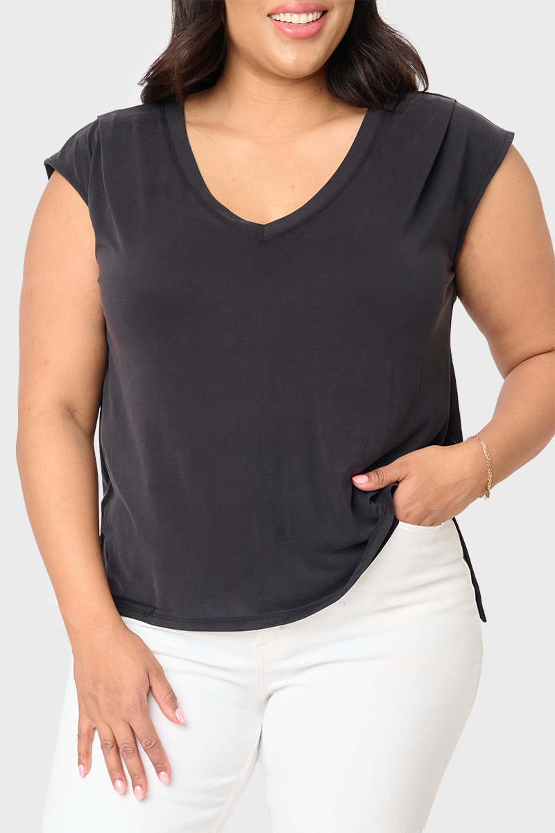 The Favorite Luxe Essentials V-neck Tee