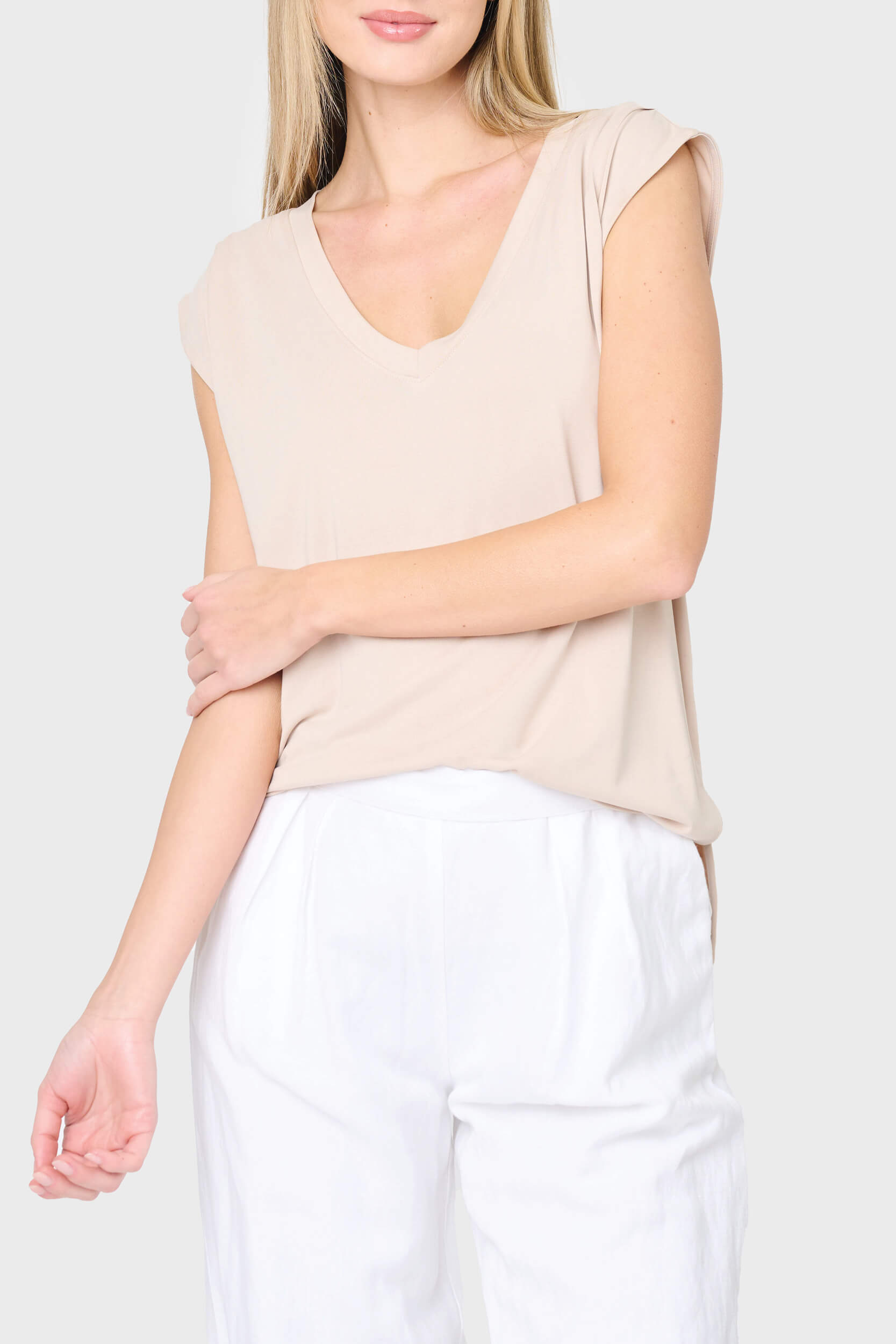 The Favorite Luxe Essentials V-neck Tee