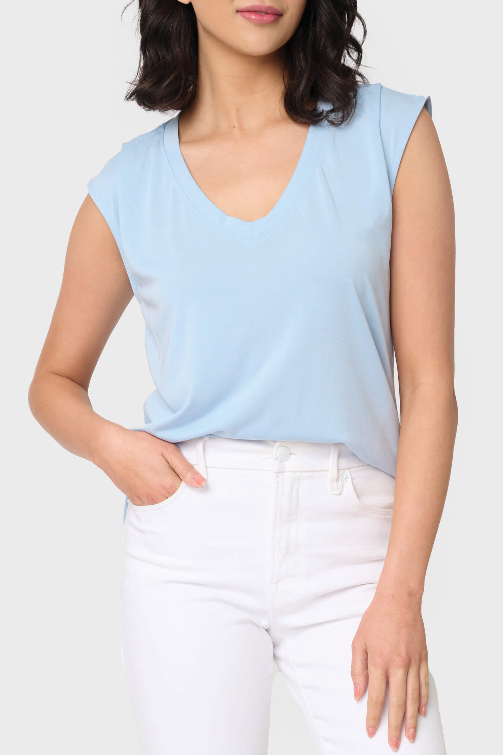 The Favorite Luxe Essentials V-neck Tee