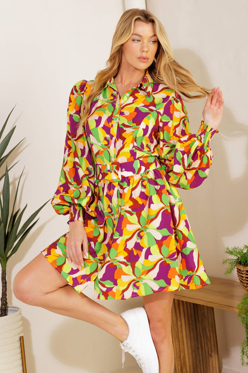 World Is Your Oyster Woven Mini Dress