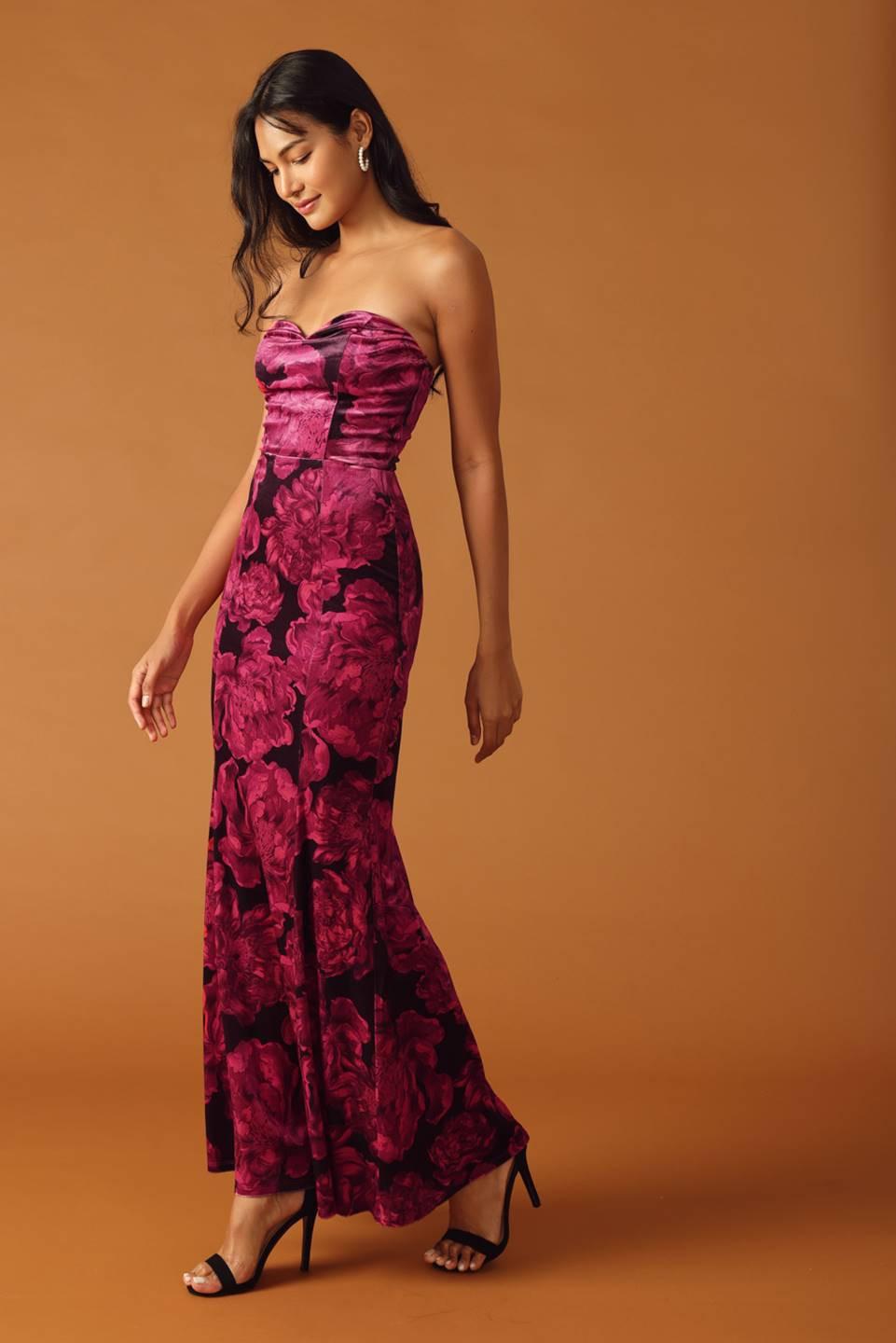 Falling Into Place Velvet Maxi Dress