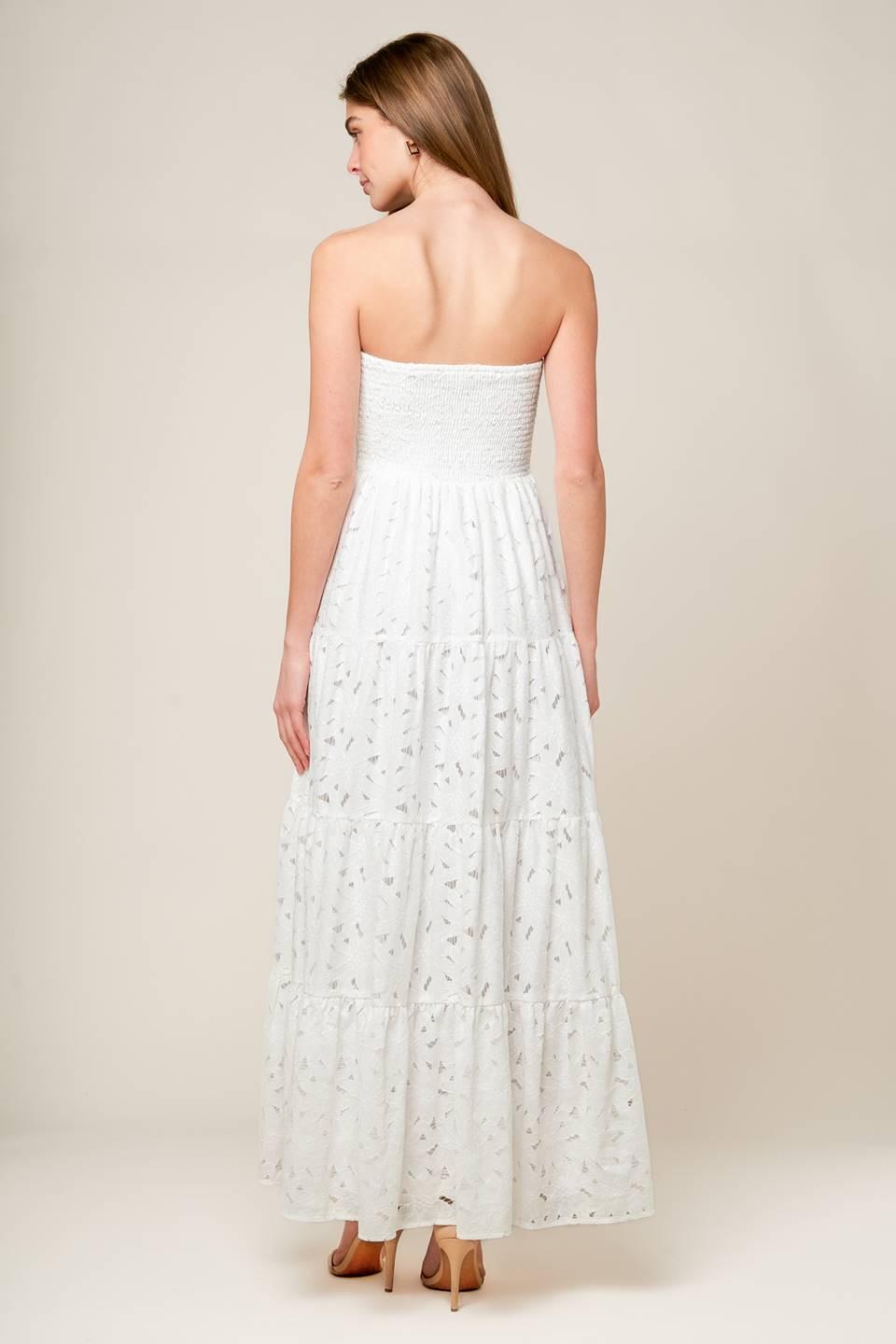 Wishing Well White Woven Lace Maxi Dress