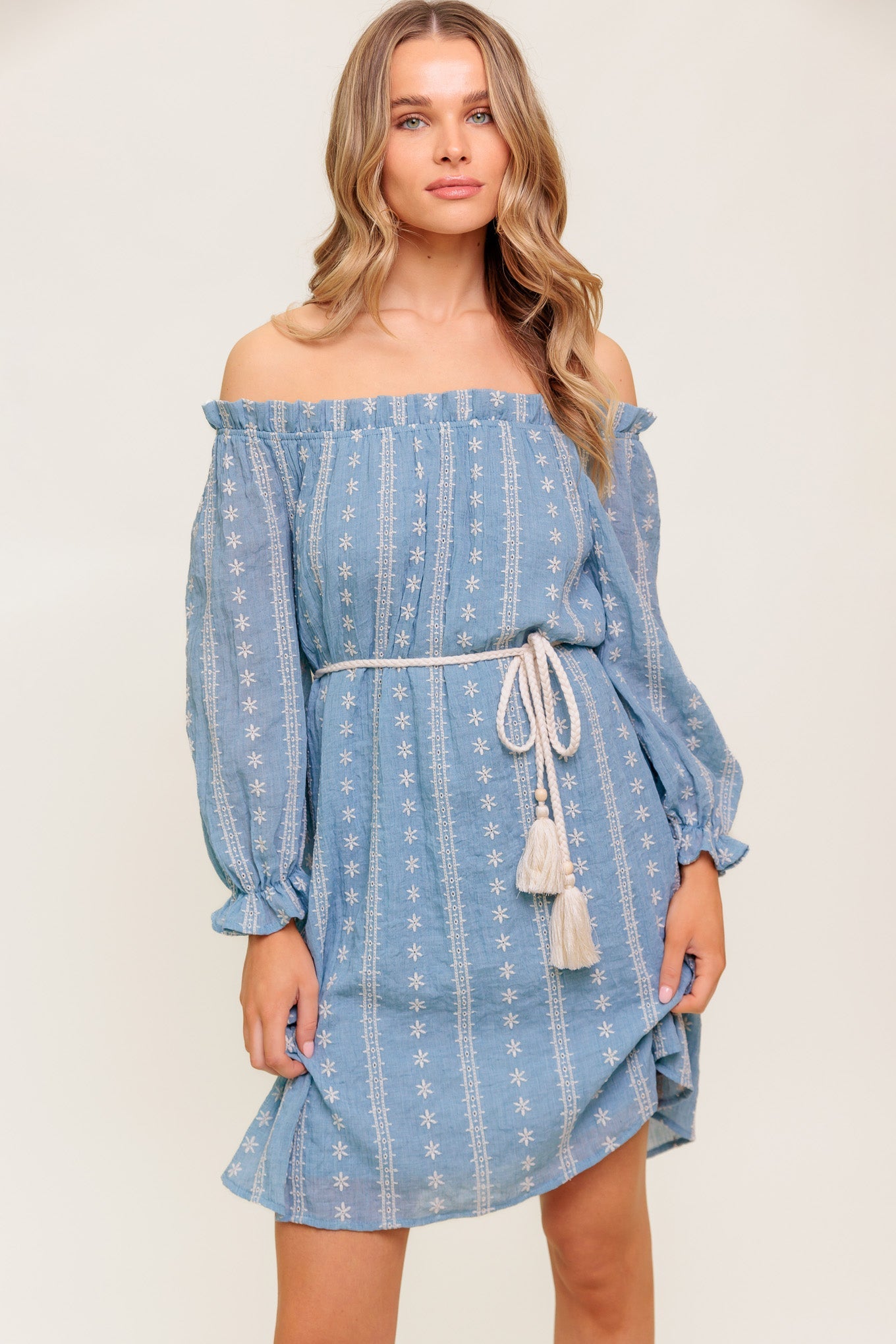 No More Cloudy Skies Woven Mini Dress