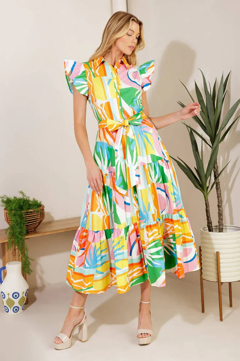 Too Much To Bear Woven Midi Dress