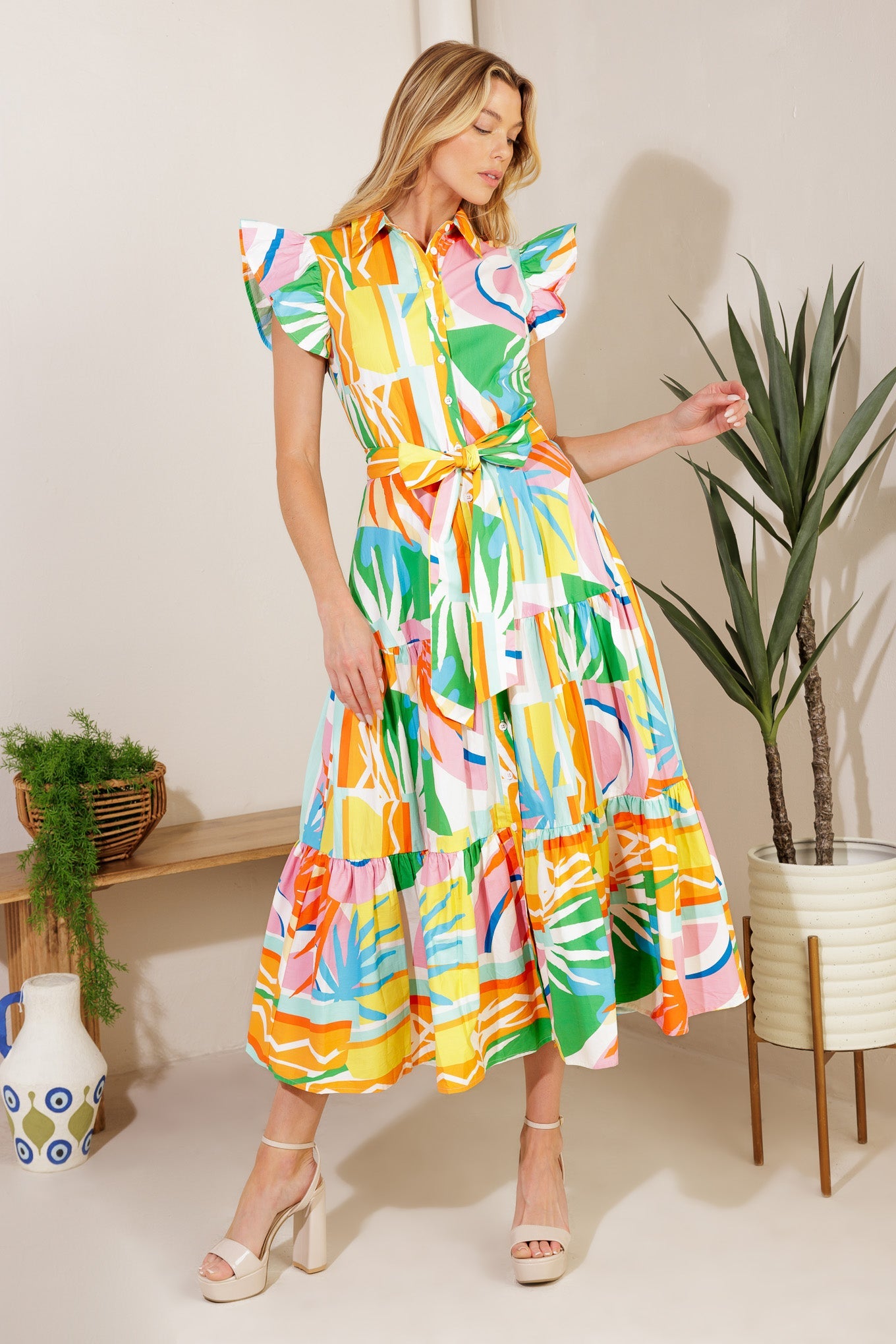 Too Much To Bear Woven Midi Dress