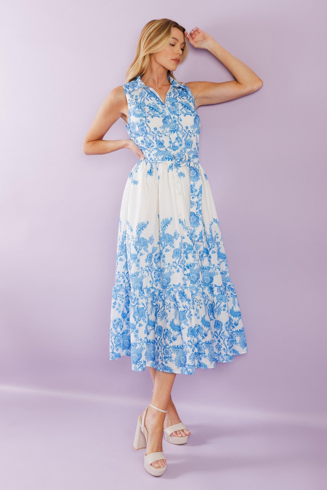Palm Shores Woven Midi Dress