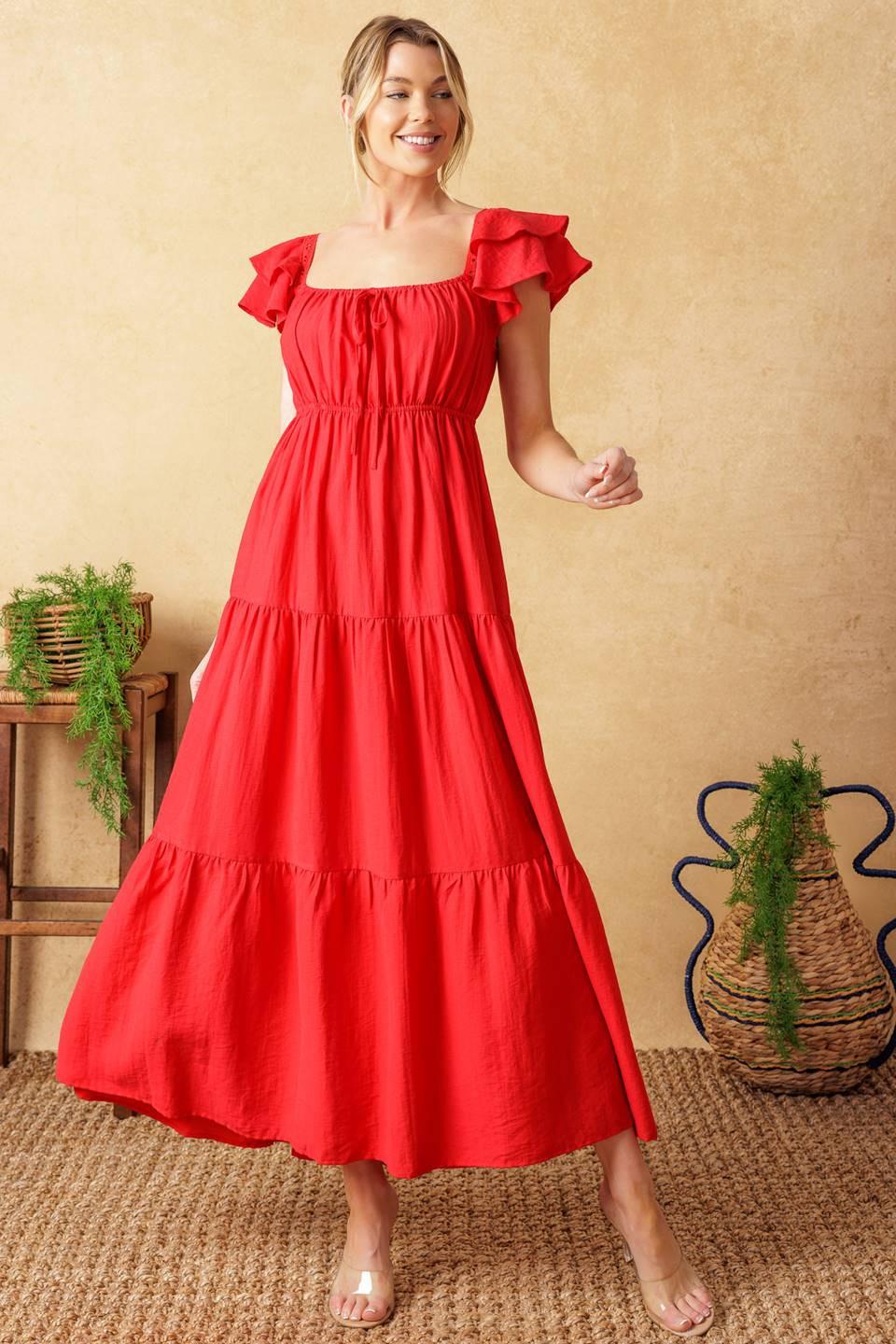 Get With It Woven Midi Dress
