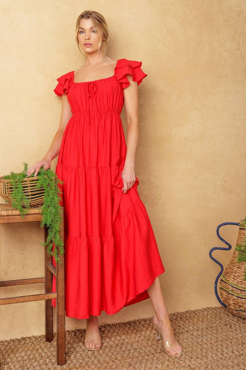 Get With It Woven Midi Dress