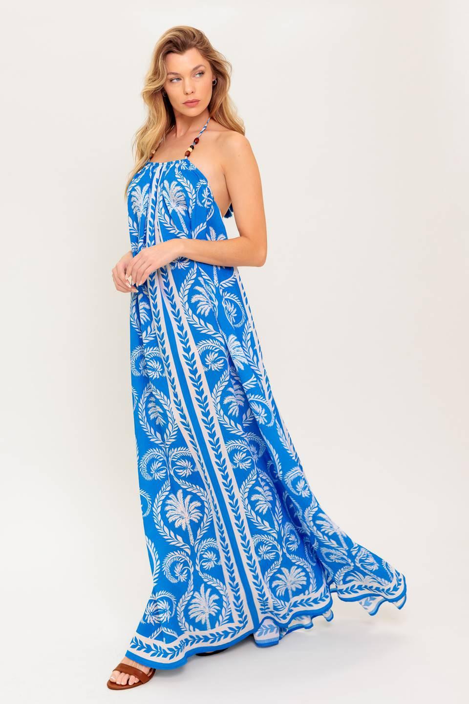 For The Dreamers Blue Woven Maxi Dress