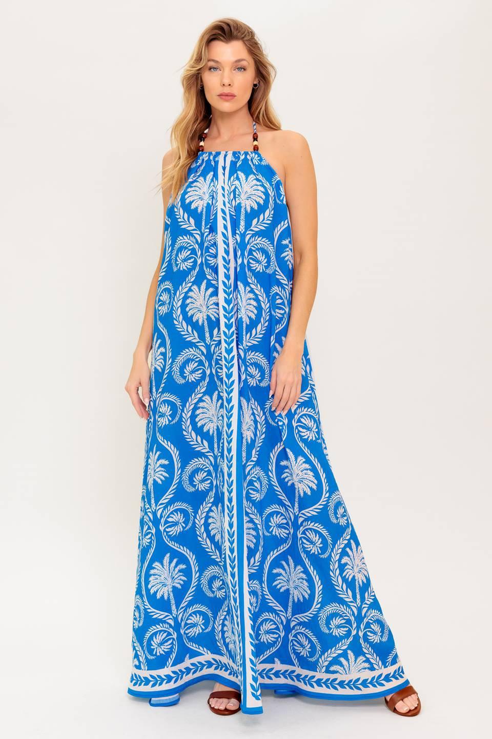 For The Dreamers Blue Woven Maxi Dress