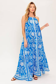 For The Dreamers Blue Woven Maxi Dress