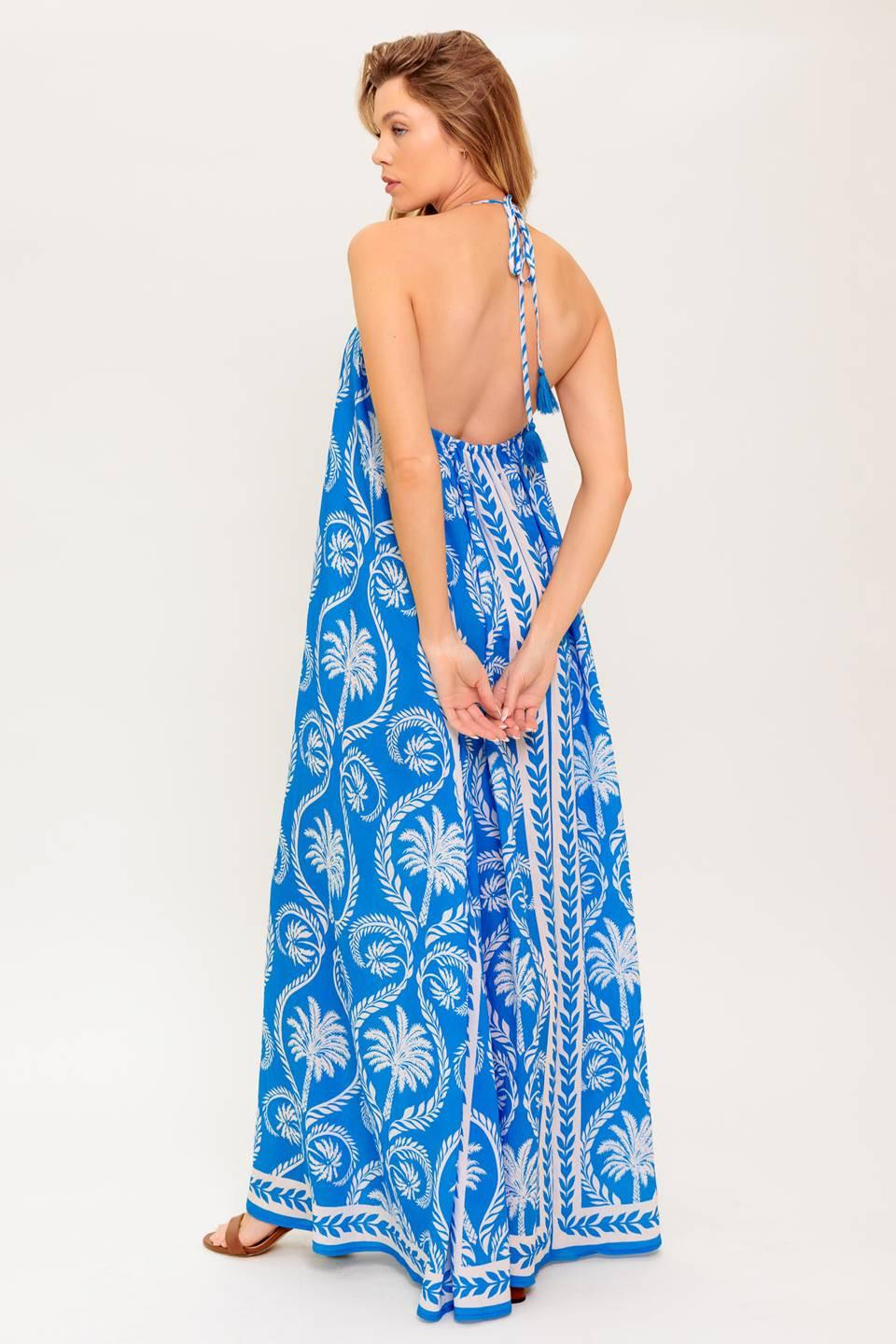 For The Dreamers Blue Woven Maxi Dress