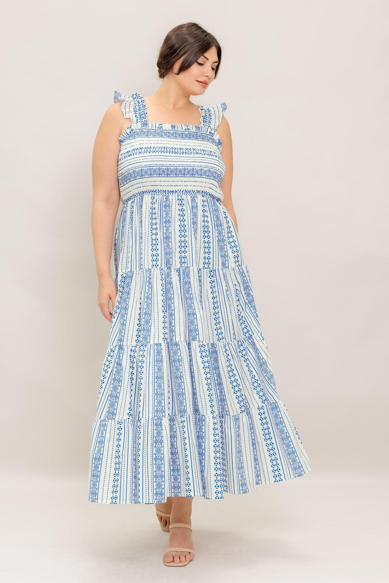 Midsummer Petals Woven Midi Dress | Includes Plus Size