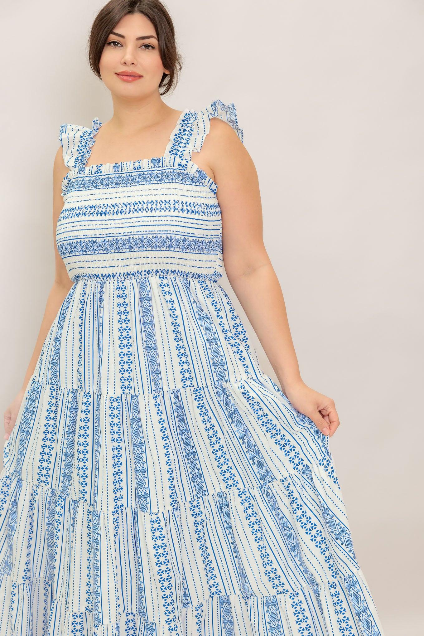 Midsummer Petals Woven Midi Dress | Includes Plus Size