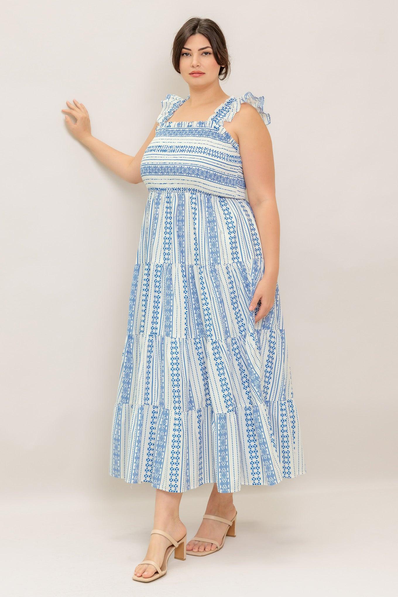 Midsummer Petals Woven Midi Dress | Includes Plus Size