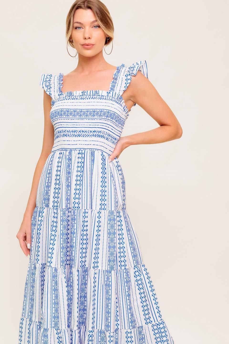 Midsummer Petals Woven Midi Dress | Includes Plus Size