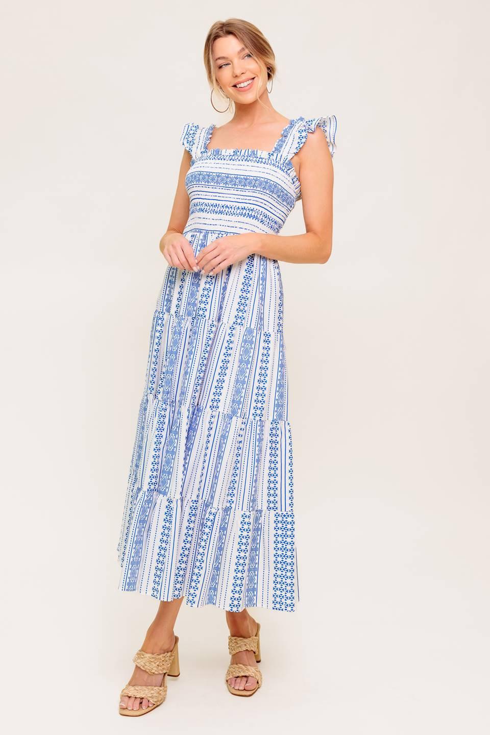 Midsummer Petals Woven Midi Dress | Includes Plus Size