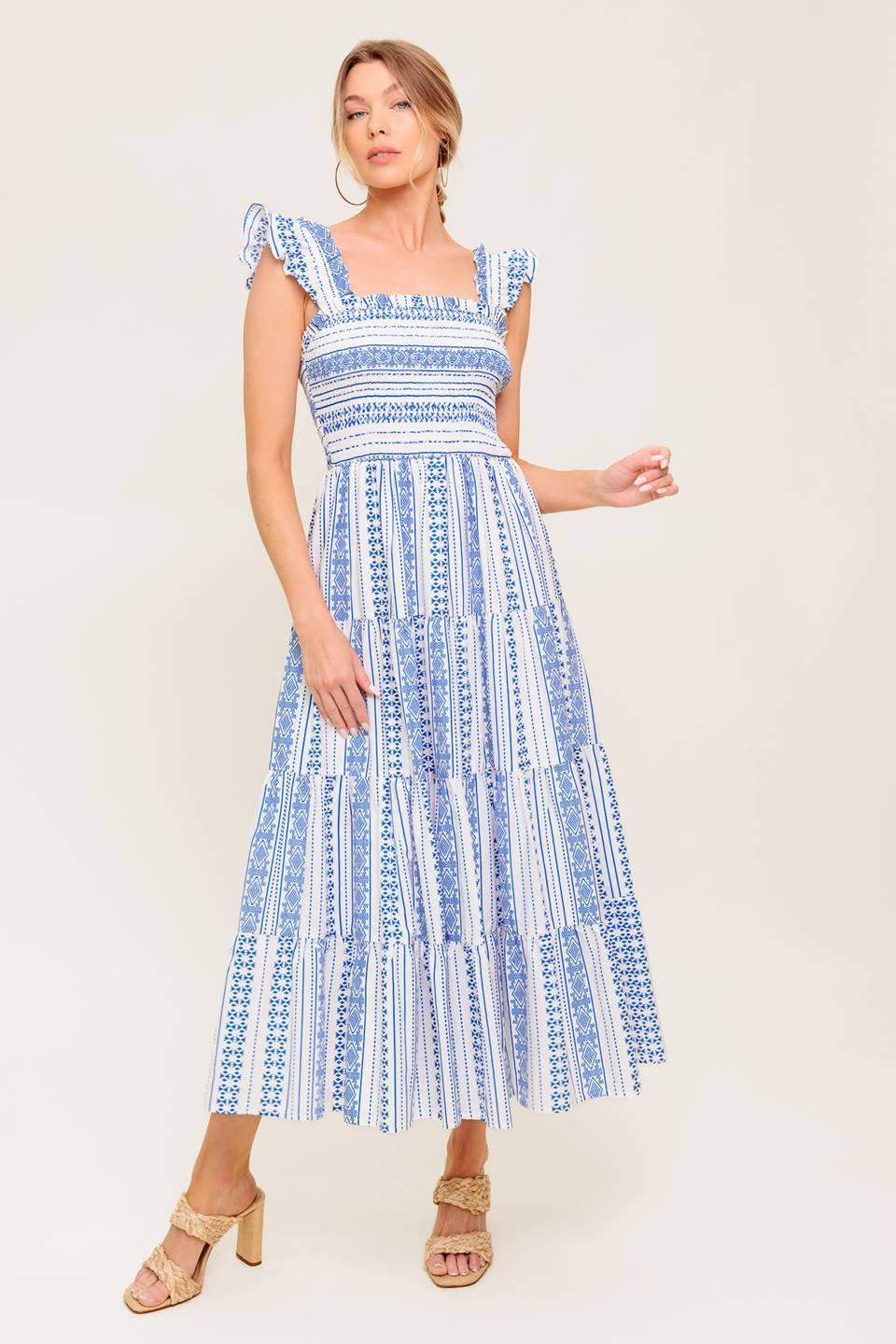 Midsummer Petals Woven Midi Dress | Includes Plus Size
